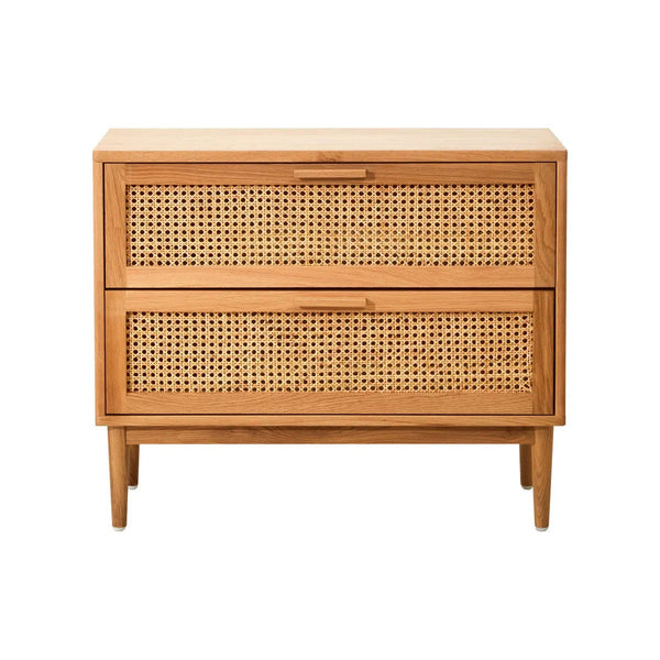Beau Monde Beaumonde Home Miribel Rattan And Oak Wood Two Drawer Chest
