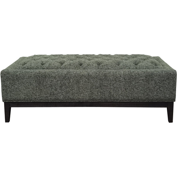 beau monde Beaumonde Home Theodore Buttoned XL Ottoman Forest Green