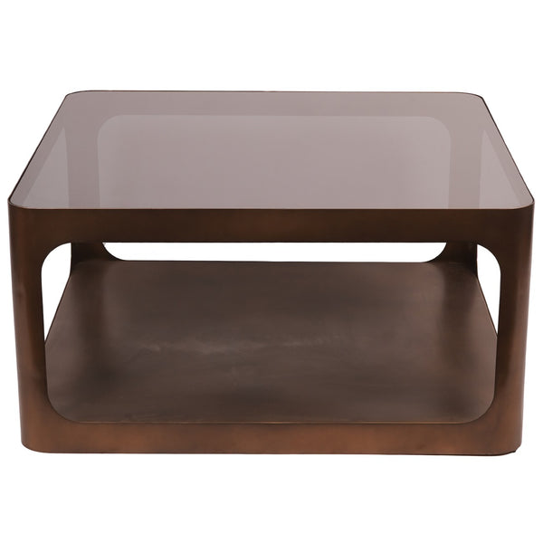 beau monde Beaumonde Home Thorpe Metal and Glass Square Coffee Table