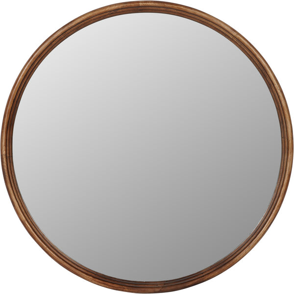 beau monde Beaumonde Home Tilburg Round Wood Mirror Brown 80cm