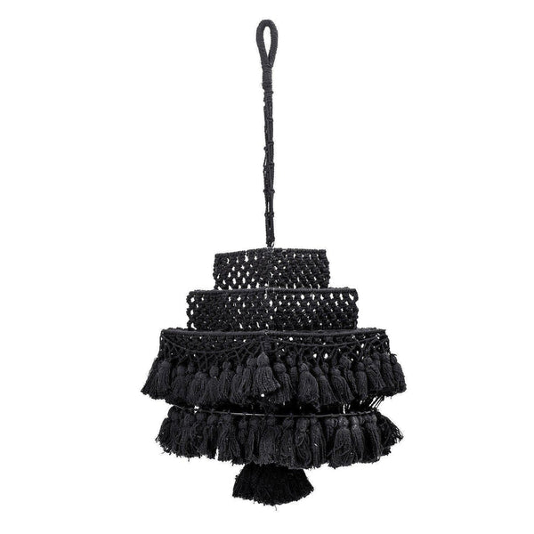 beau monde Bloomingville Baldachin Black Tassel Canopy Lampshade