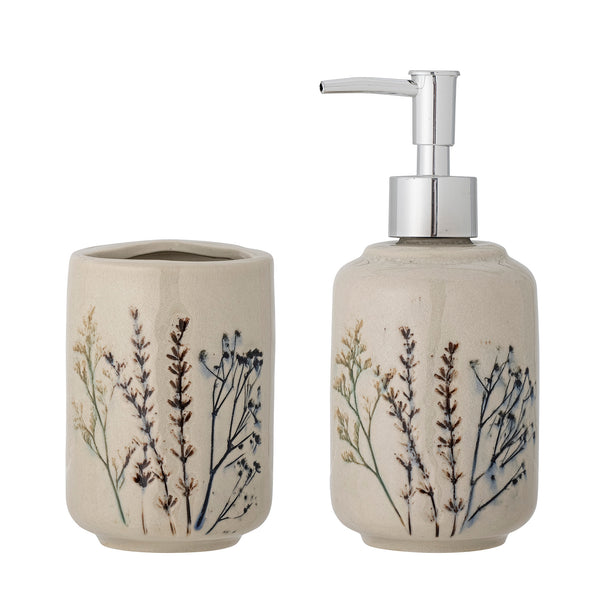 Beau Monde Bloomingville Bea Stoneware Soap Dispenser Set