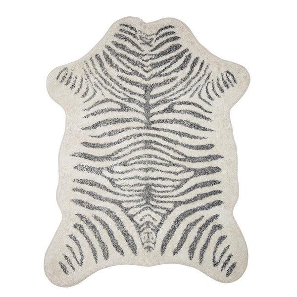 beau monde Bloomingville Large Zebra White and Grey Rug