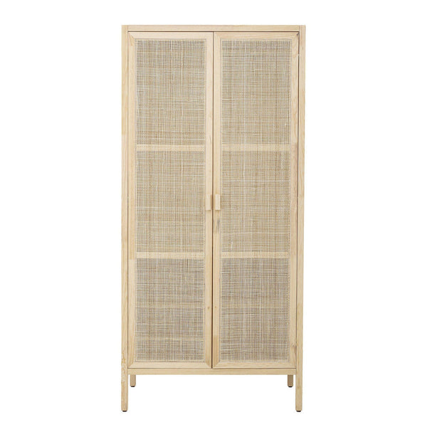 Beau Monde Bloomingville Mariana Pine And Rattan Cabinet - Wardrobe