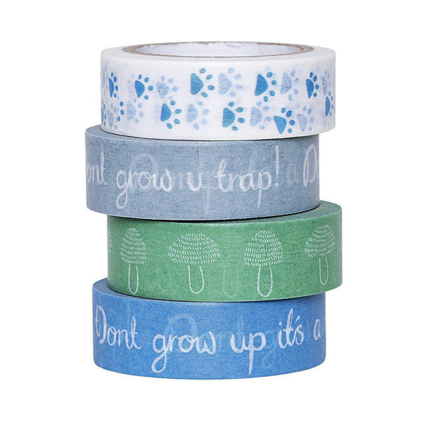 Beau Monde Bloomingville Paw Prints Washi Tape - Blue Green