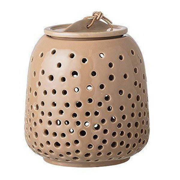 beau monde Bloomingville Stoneware Hurricane Lantern - Natural