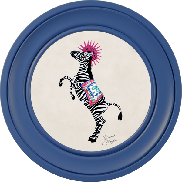 Beau Monde Brand McKenzie Balancing Act Kiki Framed Round Art Print With Chalk White Background