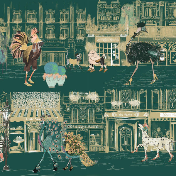 Beau Monde Brand McKenzie Catwalk Wallpaper - Kingfisher