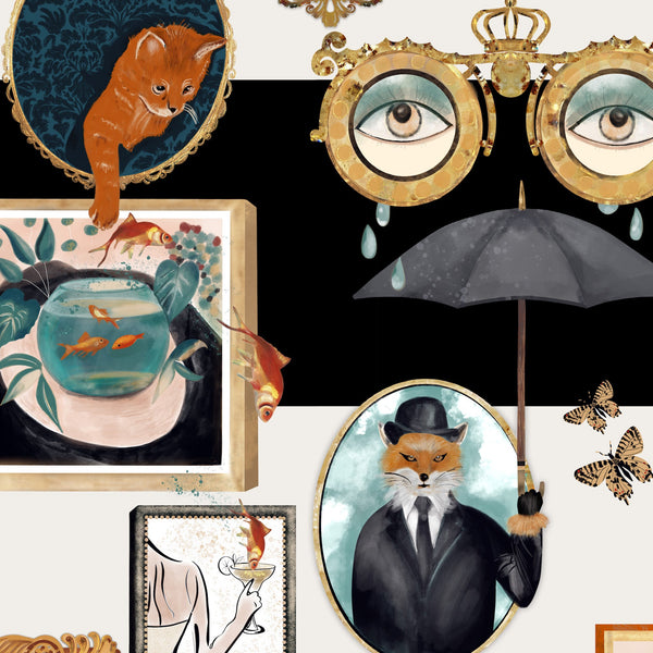 beau monde Brand McKenzie Connecting Frames Wallpaper - Black & White