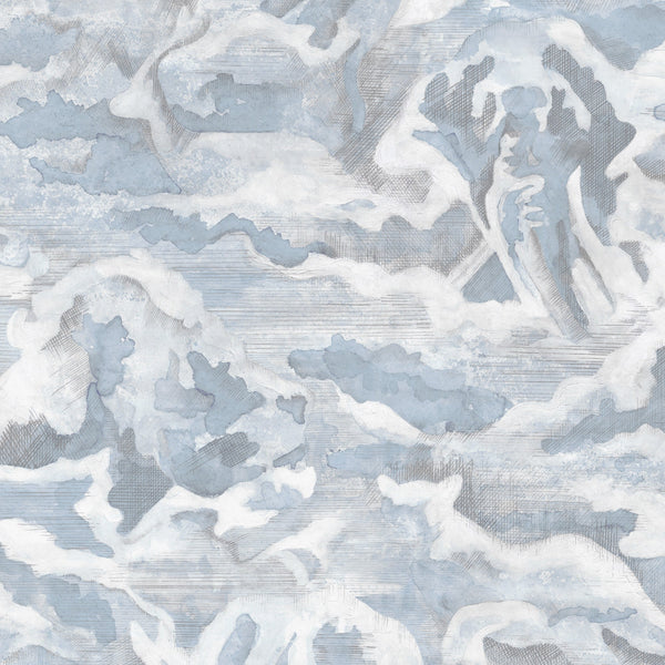 Beau Monde Brand McKenzie Hidden Clouds Wallpaper - Pastel Blue