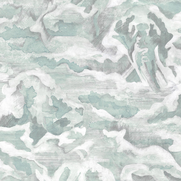 Beau Monde Brand McKenzie Hidden Clouds Wallpaper - Pastel Green
