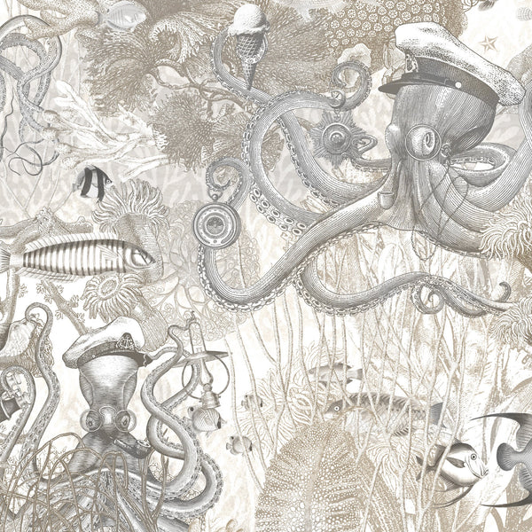Beau Monde Brand McKenzie Octopus Wallpaper - Black Pearl