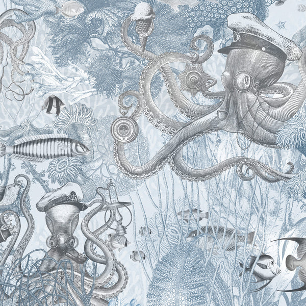 beau monde Brand McKenzie Octopus Wallpaper - Pale Ocean