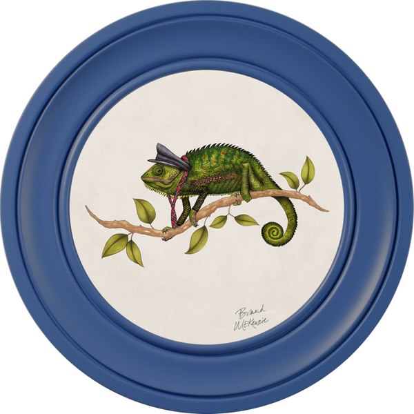 Beau Monde Brand McKenzie Punk Rocks Cleo Framed Round Art Print With Chalk White Background