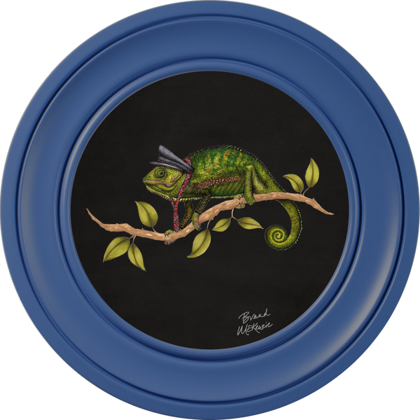 Beau Monde Brand McKenzie Punk Rocks Cleo Framed Round Art Print With Charcoal Black Background