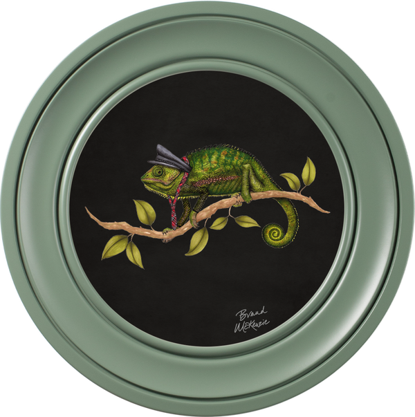 beau monde Brand McKenzie Punk Rocks Cleo Framed Round Art Print with Charcoal Black Background