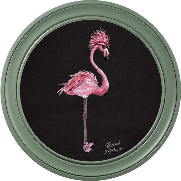 Beau Monde Brand McKenzie Punk Rocks Fiona Framed Round Art Print With Charcoal Black Background