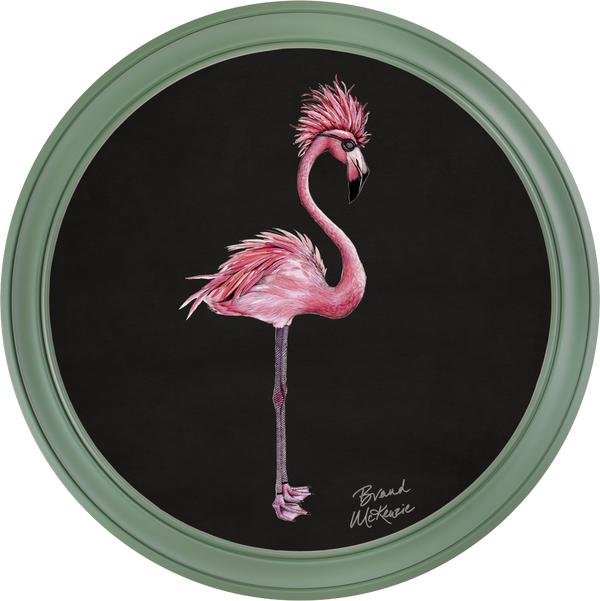 Beau Monde Brand McKenzie Punk Rocks Fiona Framed Round Art Print With Charcoal Black Background