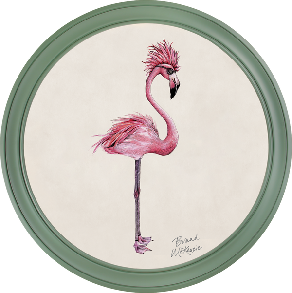 Beau Monde Brand McKenzie Punk Rocks Fiona Framed Round Art Print With Chalk White Background