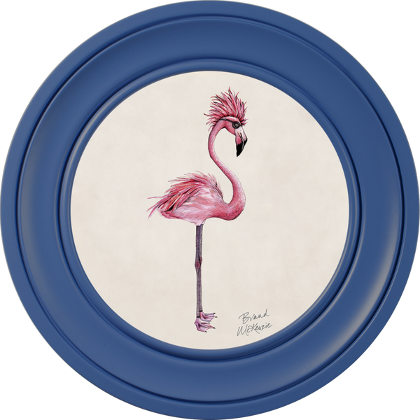 Beau Monde Brand McKenzie Punk Rocks Fiona Framed Round Art Print With Chalk White Background