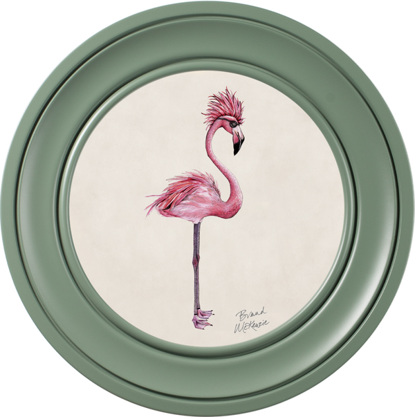 beau monde Brand McKenzie Punk Rocks Fiona Framed Round Art Print with Chalk White Background