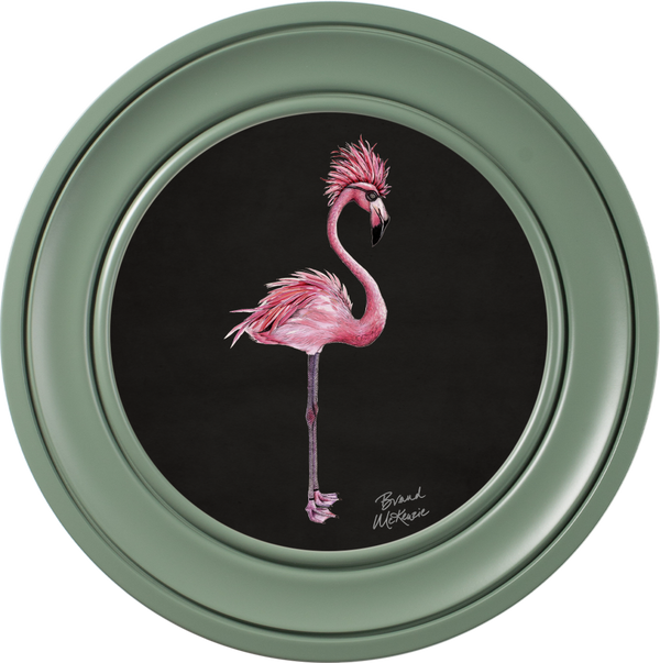 beau monde Brand McKenzie Punk Rocks Fiona Framed Round Art Print with Charcoal Black Background