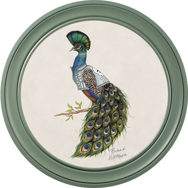 Beau Monde Brand McKenzie Punk Rocks Prince Framed Round Art Print With Chalk White Background