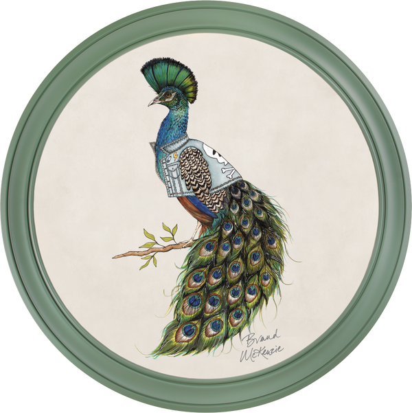 Beau Monde Brand McKenzie Punk Rocks Prince Framed Round Art Print With Chalk White Background