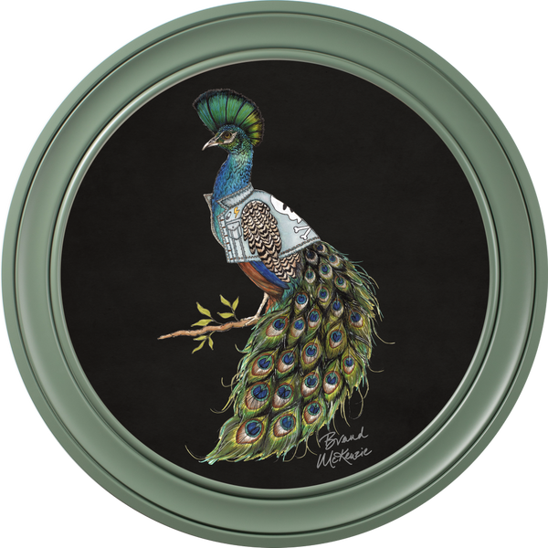 Beau Monde Brand McKenzie Punk Rocks Prince Framed Round Art Print With Charcoal Black Background