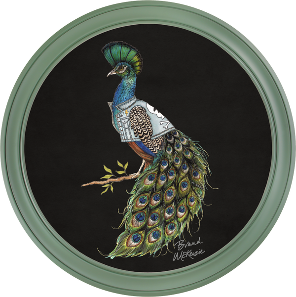 Beau Monde Brand McKenzie Punk Rocks Prince Framed Round Art Print With Charcoal Black Background