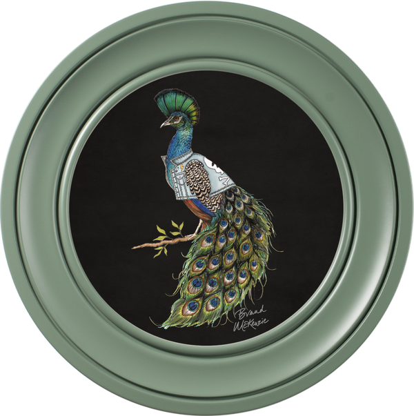 beau monde Brand McKenzie Punk Rocks Prince Framed Round Art Print with Charcoal Black Background