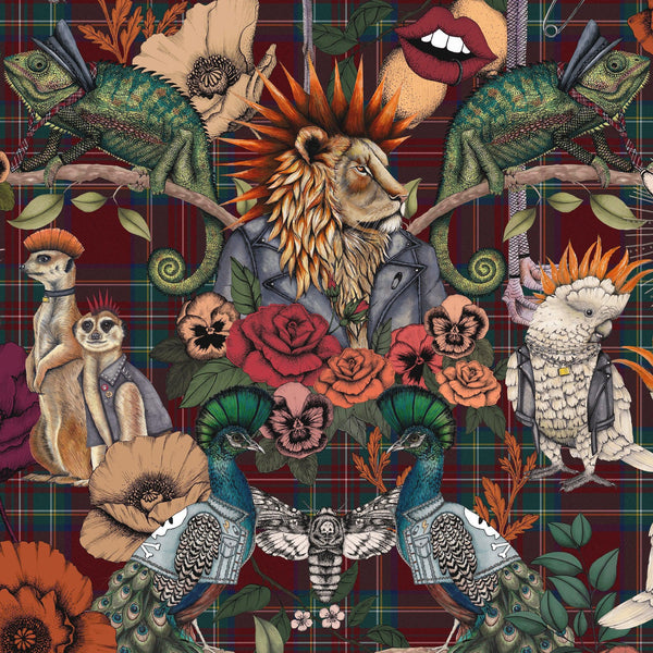 beau monde Brand McKenzie Punk Rocks Wallpaper - Wine