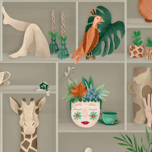 Beau Monde Brand McKenzie The Cabinet Wallpaper - Jade & Amber
