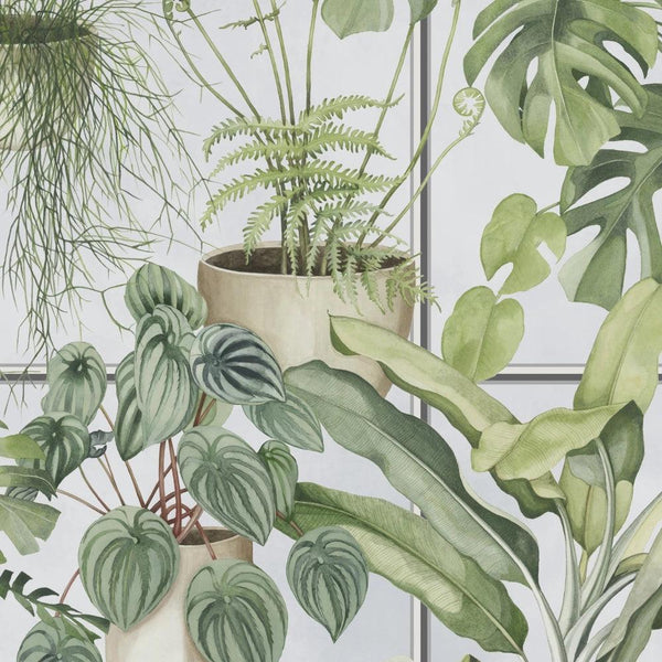 beau monde Brand McKenzie The Green House Sky Blue Wallpaper