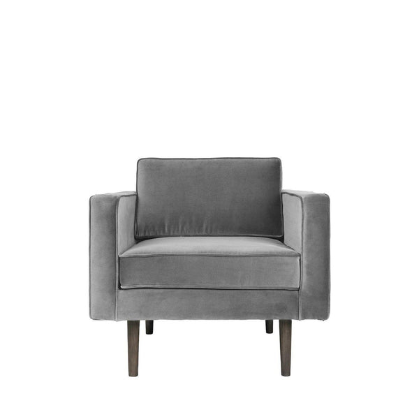 Beau Monde Broste Copenhagen Wind Velvet Armchair In Drizzle Grey