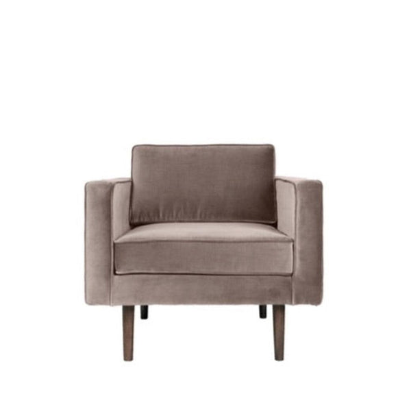 Beau Monde Broste Copenhagen Wind Velvet Armchair In Light Grey