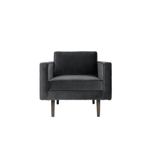 Beau Monde Broste Copenhagen Wind Velvet Armchair In Magnet Grey