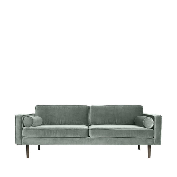 Beau Monde Broste Copenhagen Wind Velvet Large Sofa In Chinois Green