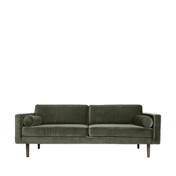 Beau Monde Broste Copenhagen Wind Velvet Large Sofa In Grape Leaf Green
