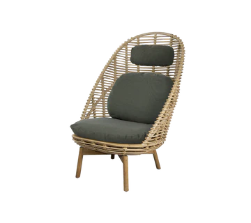 Beau Monde Cane-line Hive Highback Chair With Teak Legs