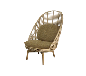 Beau Monde Cane-line Hive Highback Chair With Teak Legs