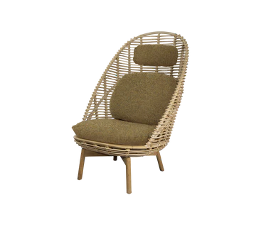 Beau Monde Cane-line Hive Highback Chair With Teak Legs