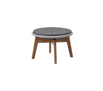 Beau Monde Cane-line Peacock Footstool/Side Table With Teak Legs