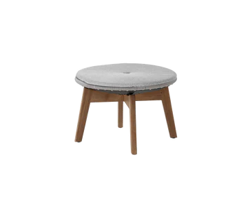 Beau Monde Cane-line Peacock Footstool/Side Table With Teak Legs