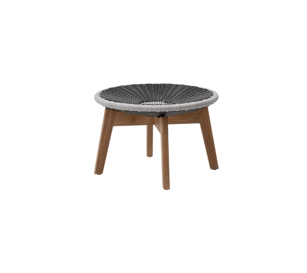 beau monde Cane-line Peacock Footstool/Side Table with Teak Legs