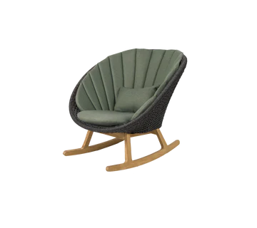 Beau Monde Cane-line Peacock Rocking Chair With Teak Legs