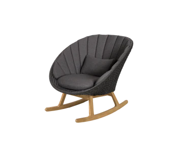 Beau Monde Cane-line Peacock Rocking Chair With Teak Legs