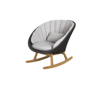 Beau Monde Cane-line Peacock Rocking Chair With Teak Legs