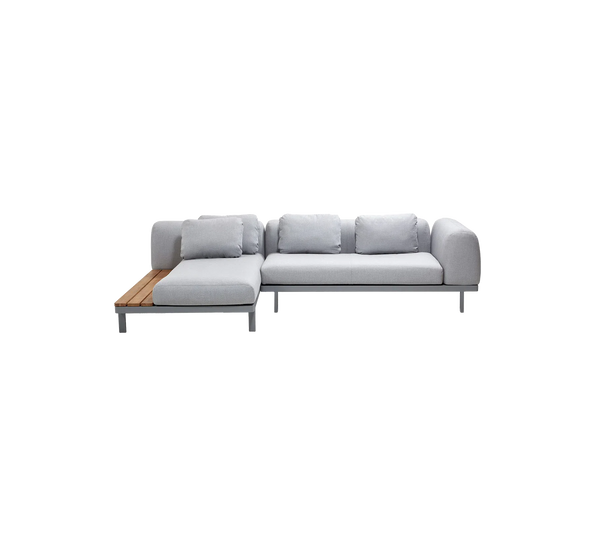 Beau Monde Cane-line Space Modular Sofa With Chaise Longue And Side Table