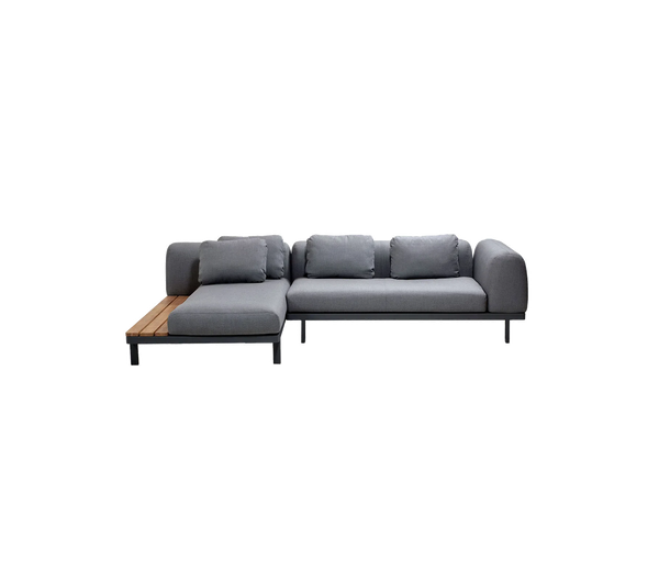 Beau Monde Cane-line Space Modular Sofa With Chaise Longue And Side Table